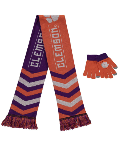 Shop Foco Men's And Women's  Orange Clemson Tigers Glove And Scarf Combo Set