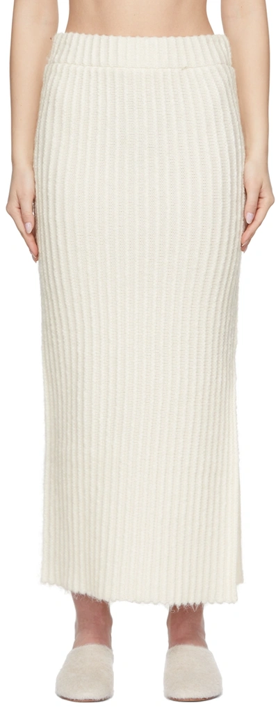 Shop By Malene Birger Off-white Kilea Skirt In 0af Birch