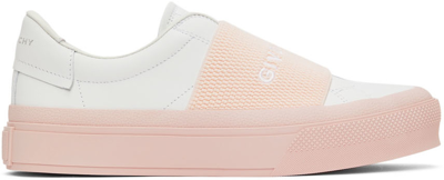 Shop Givenchy White & Pink City Court Slip-on Sneakers In 149 White/pink