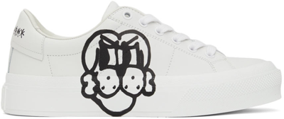 Shop Givenchy White Graphic City Court Sneakers In 116 White
