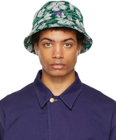 Shop Needles Green & White Bermuda Bucket Hat In E-python