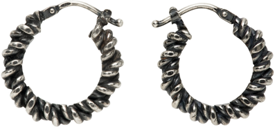 Shop Ugo Cacciatori Silver Tiny Torcetto Earrings