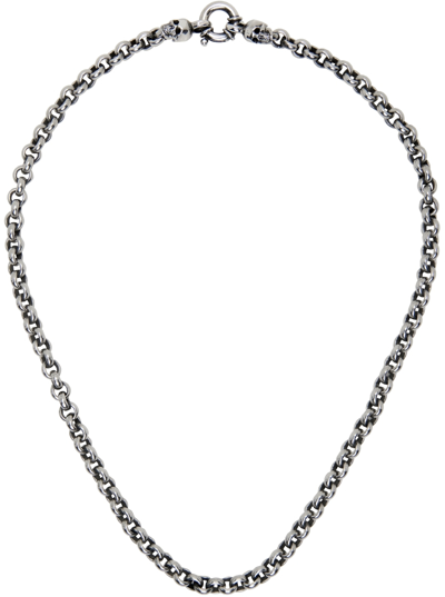 Shop Ugo Cacciatori Silver Jail Chain & Skulls Necklace