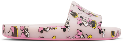 Shop Mini Melissa Kids Pink Disney Edition Mickey & Friends Beach Slides In 51311 Pink