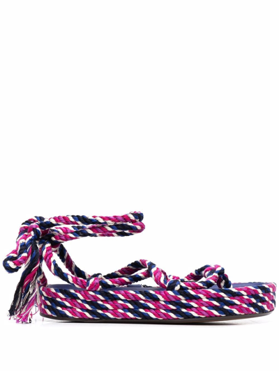 Shop Isabel Marant Rope Sandals In Fuchsia