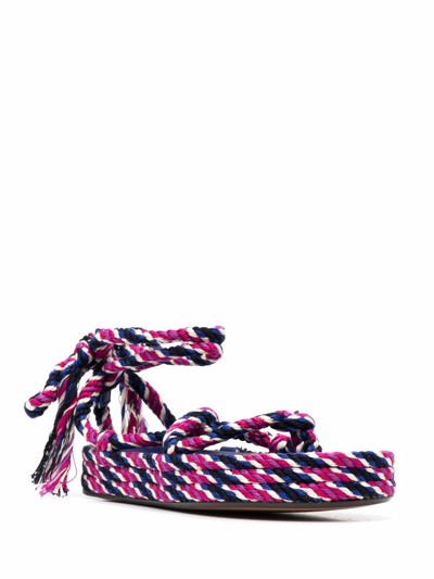 Shop Isabel Marant Rope Sandals In Fuchsia