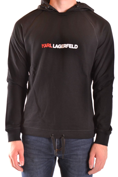 Shop Karl Lagerfeld Men's Black Cotton Sweatshirt