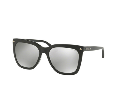 Shop Coach Silver Mirror Square Ladies Sunglasses Hc8224d 50026g 57 In Black,silver Tone