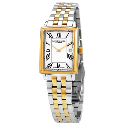 Shop Raymond Weil Toccata Quartz White Dial Ladies Watch 5925-stp-00300 In Two Tone  / Gold / Gold Tone / White / Yellow
