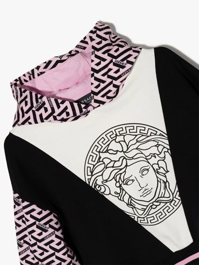 Shop Versace Medusa-print Cotton Hoodie In Black