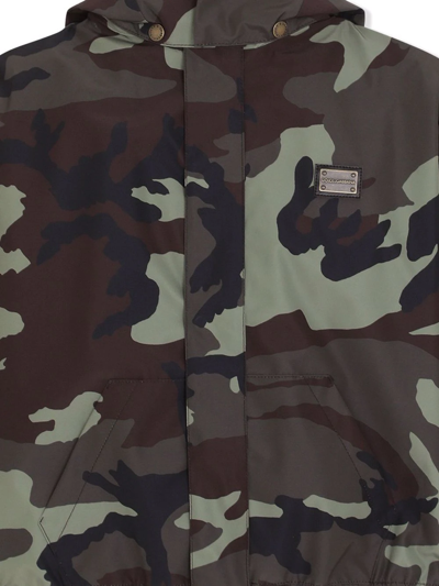 Shop Dolce & Gabbana Camouflage-print Lightweight Jacket In Green