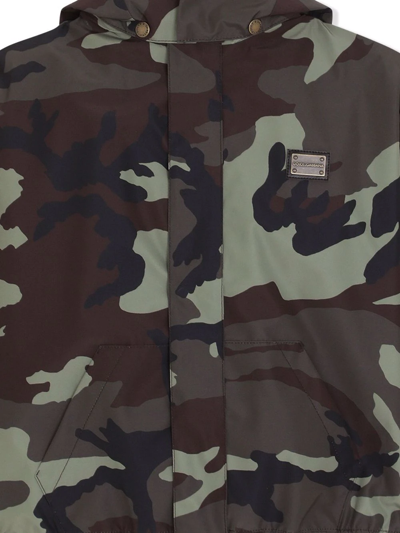 Dolce & Gabbana Camouflage-print Lightweight Jacket In Green