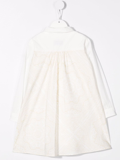 Shop Moncler Long-sleeve Mini Dress In White