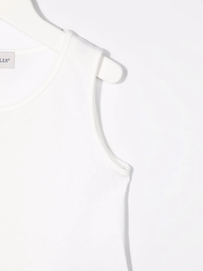 Shop Moncler Long-sleeve Mini Dress In White