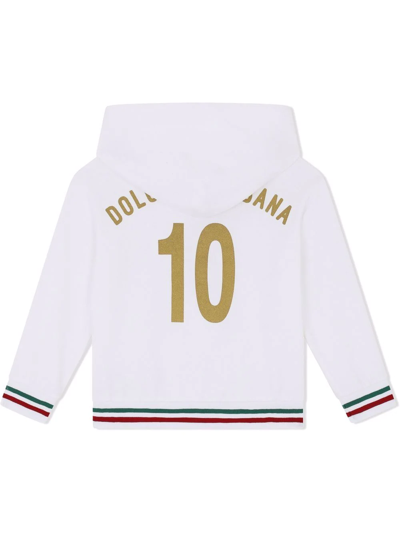 Shop Dolce & Gabbana Italy-patch Hoodie In White