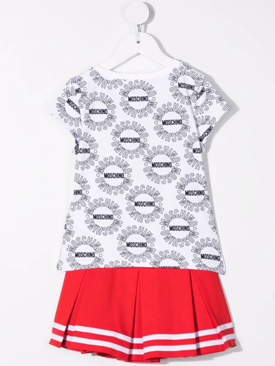 Shop Moschino Teddy Bear Monogram-print Skirt Set In White
