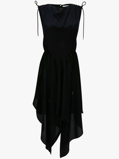 Shop Jw Anderson Asymmetric Dress In Blu