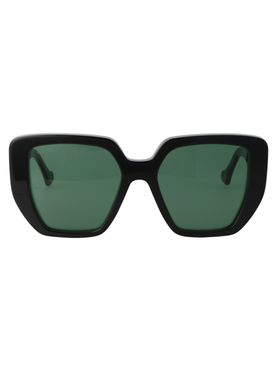 Shop Gucci Eyewear Sunglasses In 001 Black Green Green