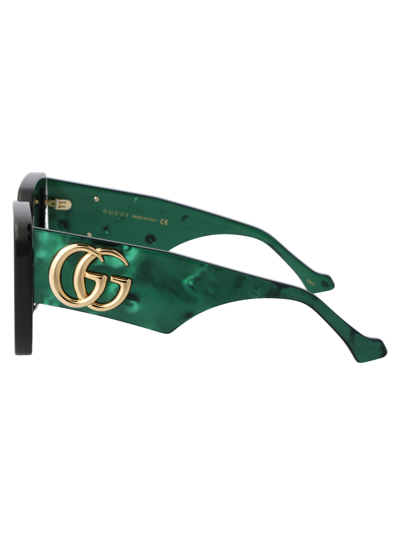 Shop Gucci Eyewear Sunglasses In 001 Black Green Green