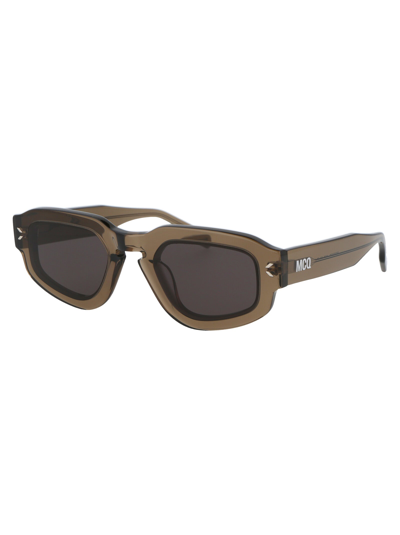 Shop Mcq By Alexander Mcqueen Mcq Alexander Mcqueen Sunglasses In 003 Brown Brown Grey