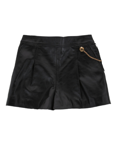 Shop Givenchy Leather 4g Chain Shorts In Black