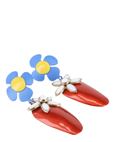 Shop Saint Laurent Flower And Strawberry Pendant Earrings In Multi