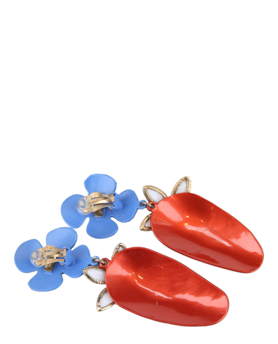 Shop Saint Laurent Flower And Strawberry Pendant Earrings In Multi