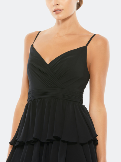Shop Mac Duggal Sleeveless Tiered Ruffle Gown In Black