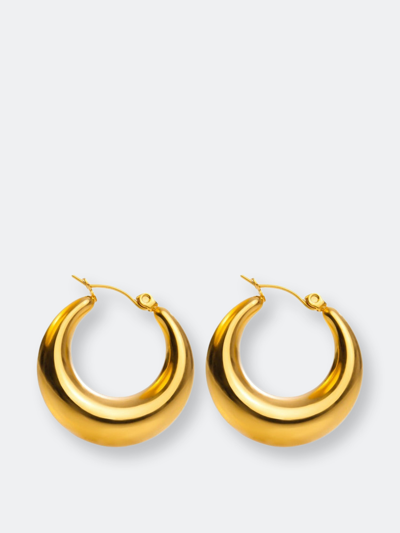 Shop Tseatjewelry Berri Hoop Earrings In Yellow