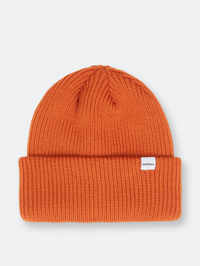 Shop Druthers Merino Wool 1x1 Rib Knit Beanie In Orange