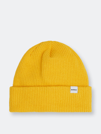 Shop Druthers Recycled Cotton Ribbed Knit Beanie In Yellow