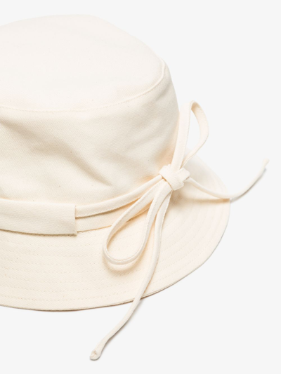 Shop Jacquemus Le Bob Gadjo Cotton Bucket Hat In White