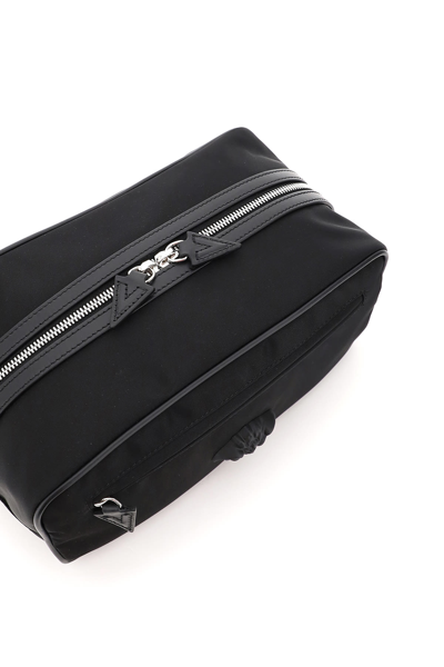 Shop Versace La Medusa Wash Bag In Nero Nero Palladio (black)