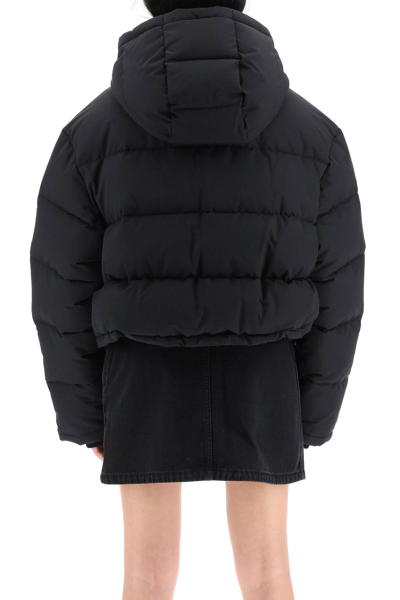 Shop Wardrobe.nyc Cropped Puffer Jacket In Black (black)