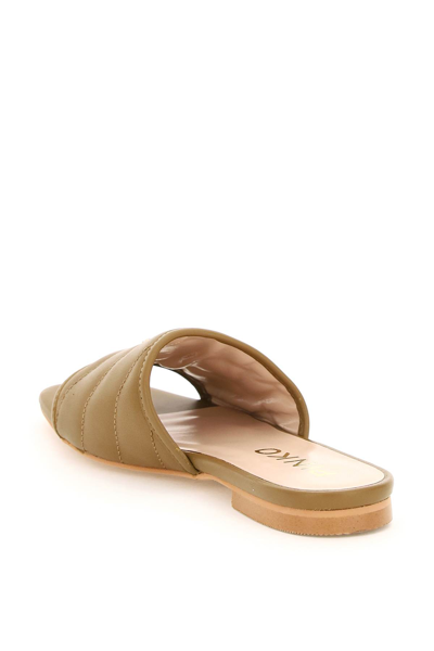 Shop Pinko Quilted Nappa Leather Molly Mules In Bronzo Medio (beige)
