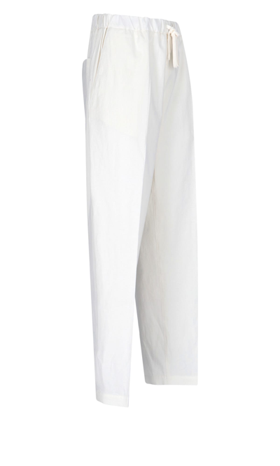 Shop Mm6 Maison Margiela Drawstring Trousers In Bianco