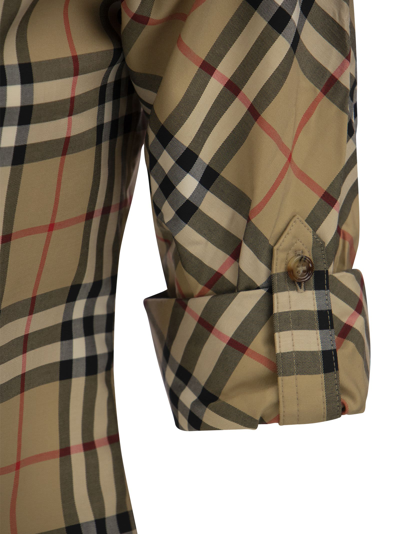 Burberry Luka - Vintage Check Stretch Cotton Twill Shirt In Beige | ModeSens