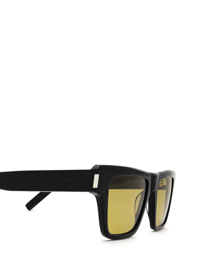 Shop Saint Laurent Eyewear Sl 469 Black Sunglasses