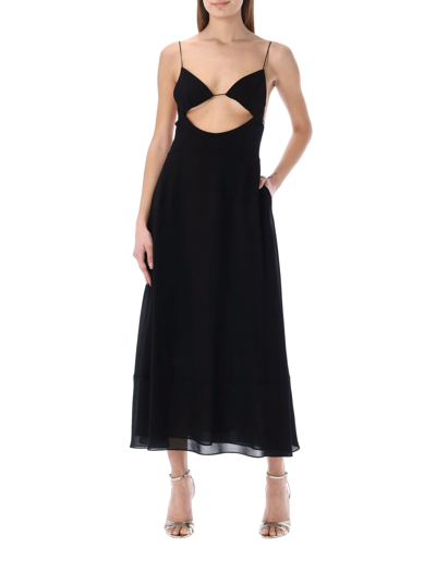 Shop Saint Laurent Long Backless Dress In Black
