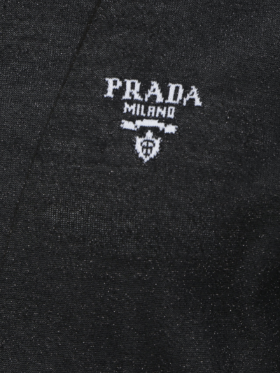 Shop Prada C-neck Knit In Nero