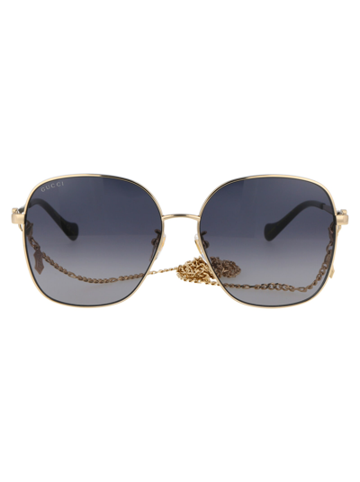 Shop Gucci Gg1089sa Sunglasses In 001 Gold Gold Grey