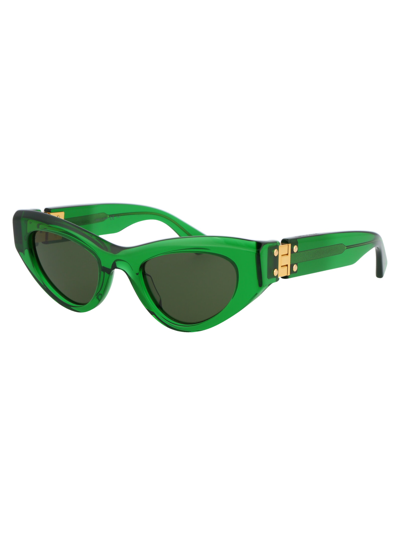 Shop Bottega Veneta Bv1142s Sunglasses In 004 Green Green Green