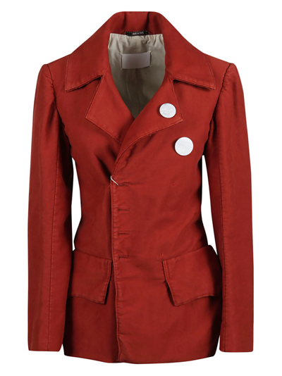 Shop Maison Margiela Concealed Wrap Jacket In Red