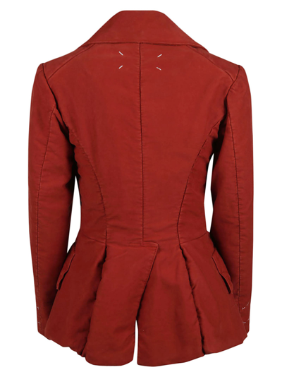 Shop Maison Margiela Concealed Wrap Jacket In Red