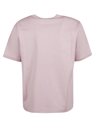 Shop Lanvin Logo Embellished T-shirt In Pink