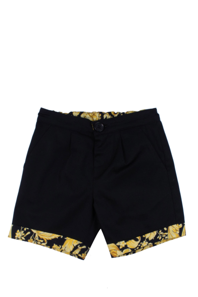 Shop Versace Cotton Shorts In Back