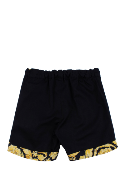 Shop Versace Cotton Shorts In Back