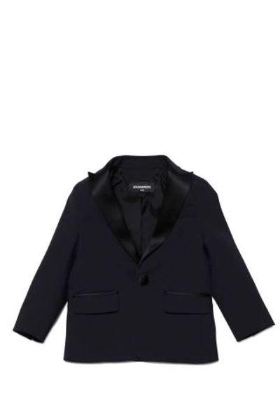 Shop Dsquared2 Wool Single-breasted Jacket In Blue