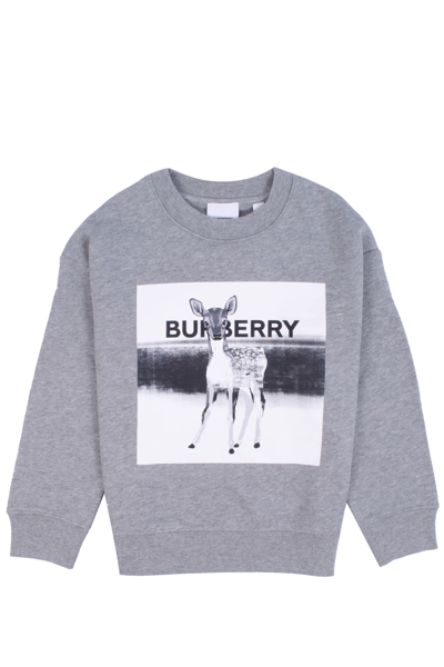 Shop Burberry Cotton Sweatshirt In Grey