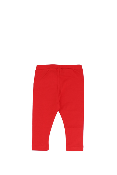 Shop Moschino Cotton Leggings In Red